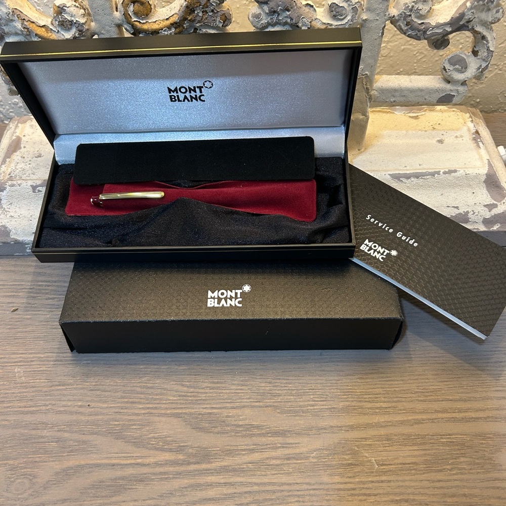 Mont Blanc Meisterstuck Gold Coated Rollerball Pen Bordeaux Burgundy w/ box NWOT